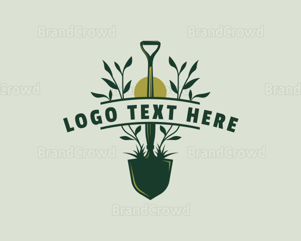 Shovel Planting Landscaping Logo