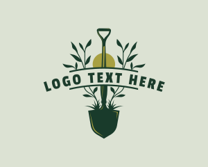 Shovel Planting Landscaping Logo