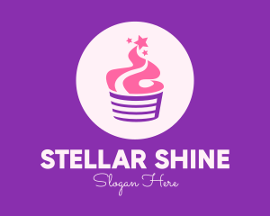 Stars Sweet Cupcake  logo design