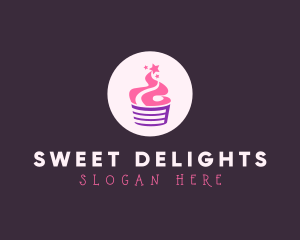 Stars Sweet Cupcake  logo design