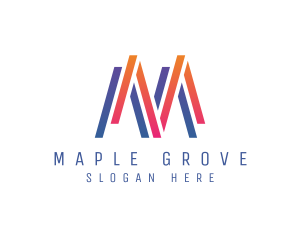 Modern Gradient Letter M logo design