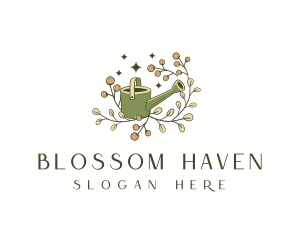 Flowers - Floral Watering Can Gardening logo design