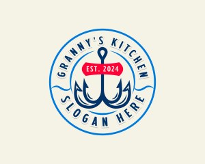 Fishing Hook Seafood logo design