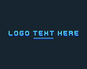 Computer - Blue Software Wordmark logo design