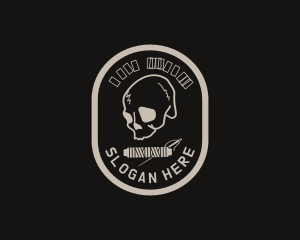 Modern - Retro Skull Thread Apparel logo design
