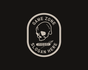 Skate Shop - Retro Skull Thread Apparel logo design