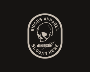 Retro Skull Thread Apparel logo design