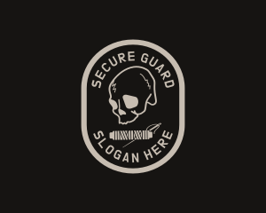 Skate Shop - Retro Skull Thread Apparel logo design