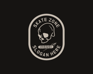 Retro Skull Thread Apparel logo design