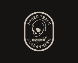 Sewing - Retro Skull Thread Apparel logo design
