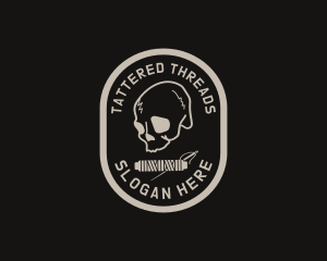 Retro Skull Thread Apparel logo design