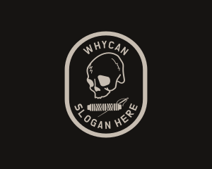 Scary - Retro Skull Thread Apparel logo design