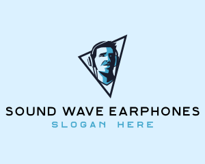 Earphones - Male DJ Headphones logo design