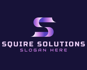 Ribbon Gradient Software Letter S logo design