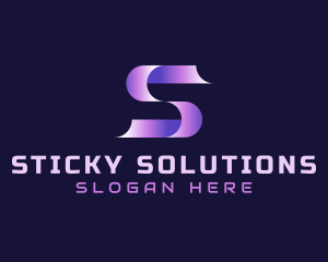 Ribbon Gradient Software Letter S logo design