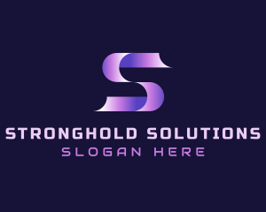 Ribbon Gradient Software Letter S logo design