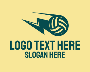 Lightning Volleyball Sport logo design
