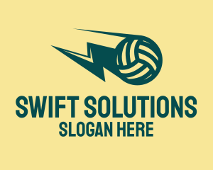 Swift - Lightning Volleyball Sport logo design