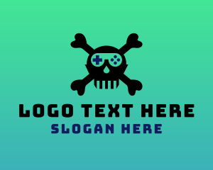 Video Game - Pirate Skull Gaming Controller logo design