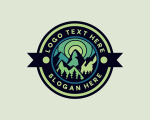 Hiking - Forest Mountain Trekking logo design