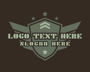 Soldier - Army Shield Star logo design