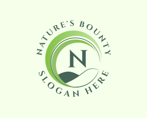 Green Nature Hill Letter logo design