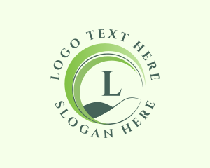 Natural - Green Nature Hill Letter logo design