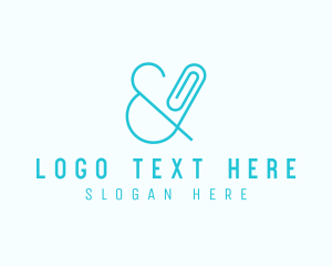 Written - Paper Clip Ampersand logo design