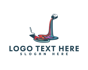 Art - Colorful Paint Spill logo design