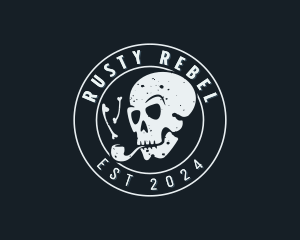 Bone Cigarette Skull logo design