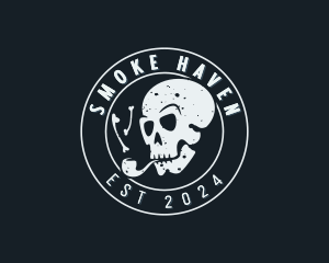 Bone Cigarette Skull logo design