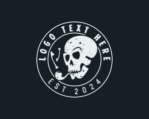 Skull - Bone Cigarette Skull logo design