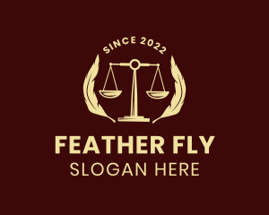 Justice Scale Feather  logo design