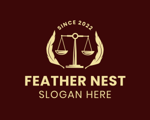 Justice Scale Feather  logo design