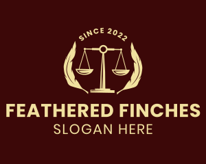 Justice Scale Feather  logo design