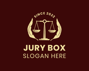 Jury - Justice Scale Feather logo design
