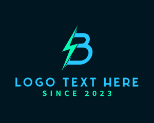 Electrician - Electric Volt Letter B logo design