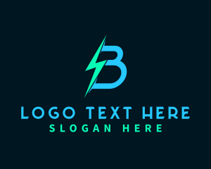 Electric Volt Letter B Logo