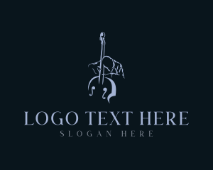 Instrumentalist - Bass Musical Instrument logo design