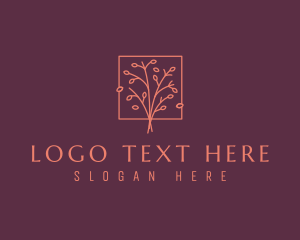 Natural Floral Tree logo design