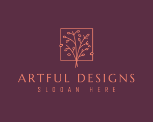 Natural Floral Tree logo design