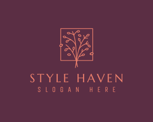 Natural Floral Tree logo design