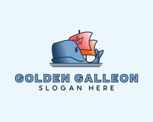 Galleon - Whale Boat Ship logo design