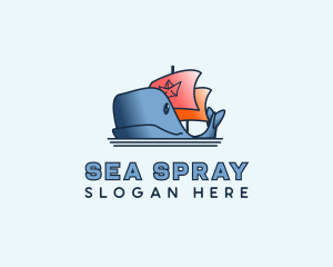 Whale Boat Ship logo design