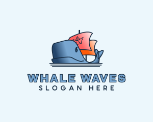 Whale Boat Ship logo design