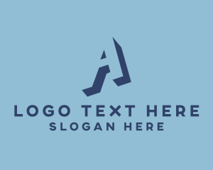 Negative Space - Modern Shadow Brand Letter A logo design