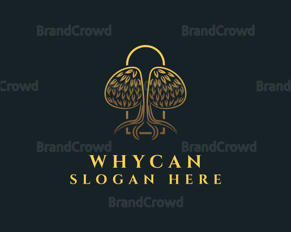 Gold Brain Tree Logo