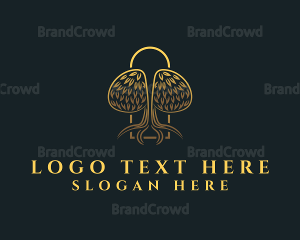 Gold Brain Tree Logo