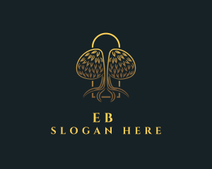 Gold Brain Tree Logo