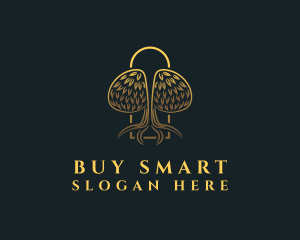 Gold Brain Tree logo design